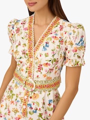 Adrianna by Adrianna Papell Puff Sleeve White Romper - Image 4 of 6