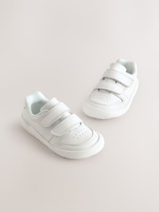 White Barefoot Leather Touch Fastening Trainers - Image 1 of 6