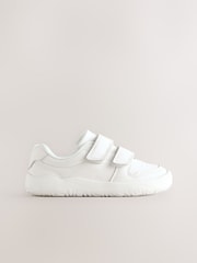 White Barefoot Leather Touch Fastening Trainers - Image 2 of 6