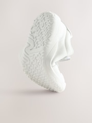 White Barefoot Leather Touch Fastening Trainers - Image 4 of 6