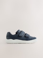 Navy Barefoot Leather Touch Fastening Trainers - Image 2 of 7