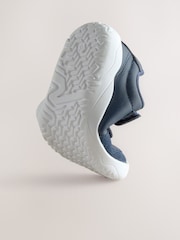 Navy Barefoot Leather Touch Fastening Trainers - Image 3 of 7
