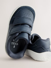 Navy Barefoot Leather Touch Fastening Trainers - Image 4 of 7