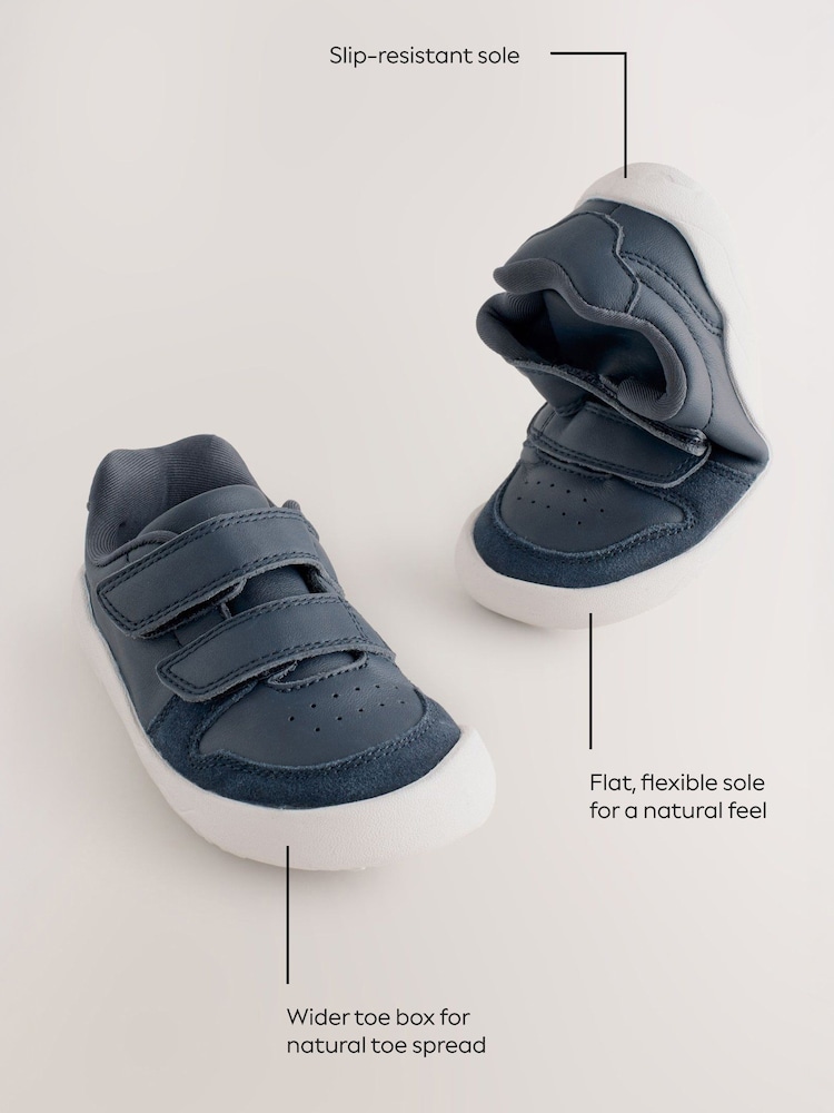 Bleumarin - Barefoot Leather Touch Fastening Trainers - Image 4 of 8