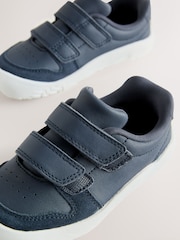 Navy Barefoot Leather Touch Fastening Trainers - Image 6 of 7