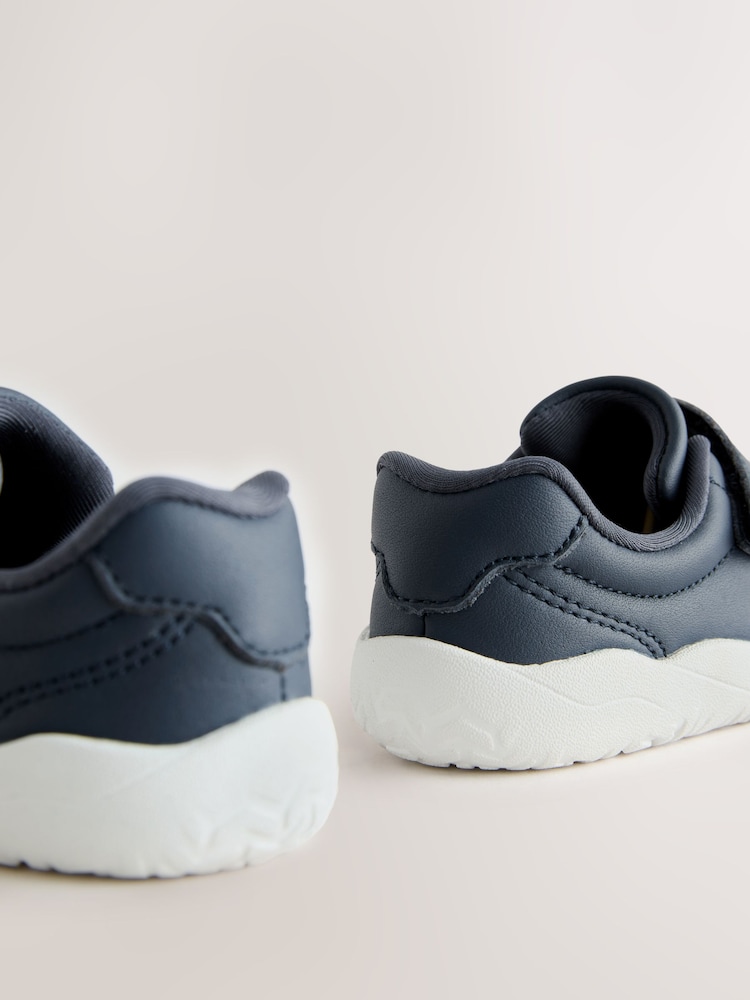 Navy Barefoot Leather Touch Fastening Trainers - Image 7 of 7