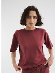 River Island Red 100% Cotton Rust Clean Boxy T-Shirt - Image 1 of 4