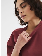 River Island Red 100% Cotton Rust Clean Boxy T-Shirt - Image 4 of 4