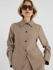 River Island Brown Wide Leg Pleat Trousers - Image 2 of 5
