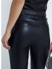 River Island Black Faux Leather Flare Trousers - Image 3 of 3
