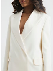 Grädde - River Island Oversized Petite Dubbelknäppt Kavaj - Bild 3 av 6