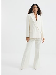 Grädde - River Island Oversized Petite Dubbelknäppt Kavaj - Bild 4 av 6