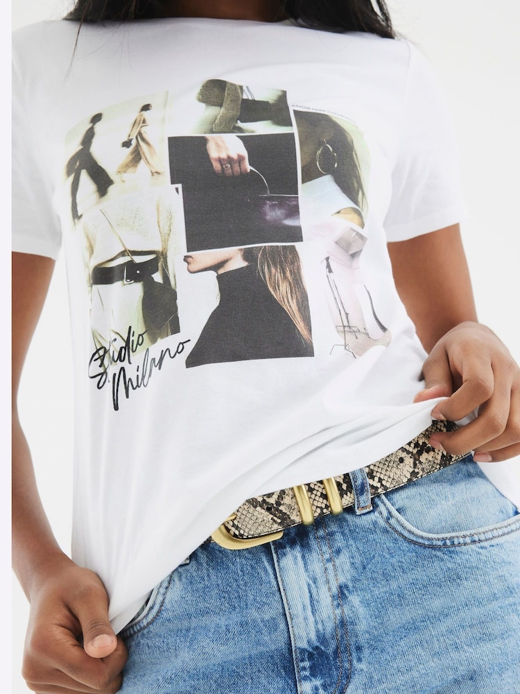 River Island חולצת טי עם הדפס פוטו-מונטאז', %100 כותנה - תמונה 3 מתוך 3