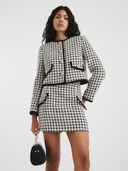River Island Mono Boucle Mini Skirt - Imagen 1 de 3