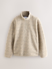 Ecru Marl Nep - Zip trimestral - Borg Fleece - Imagem 1 de 3