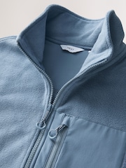 Steel Blue Zip Through Utility Style Polar Fleece - Image 8 of 9