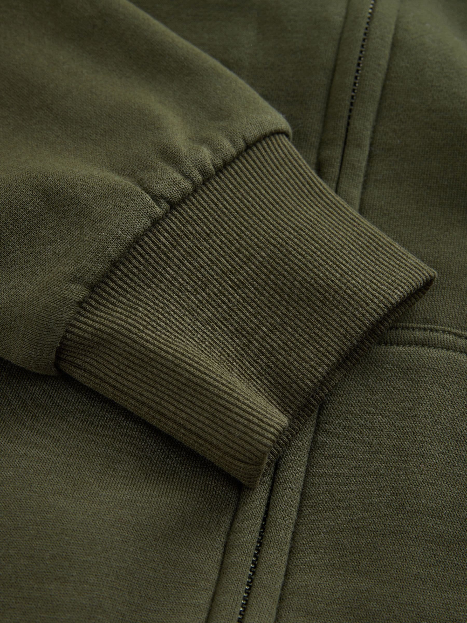 Buy Khaki Green Borg Fleece Lined Full Zip Hoodie from the Next UK