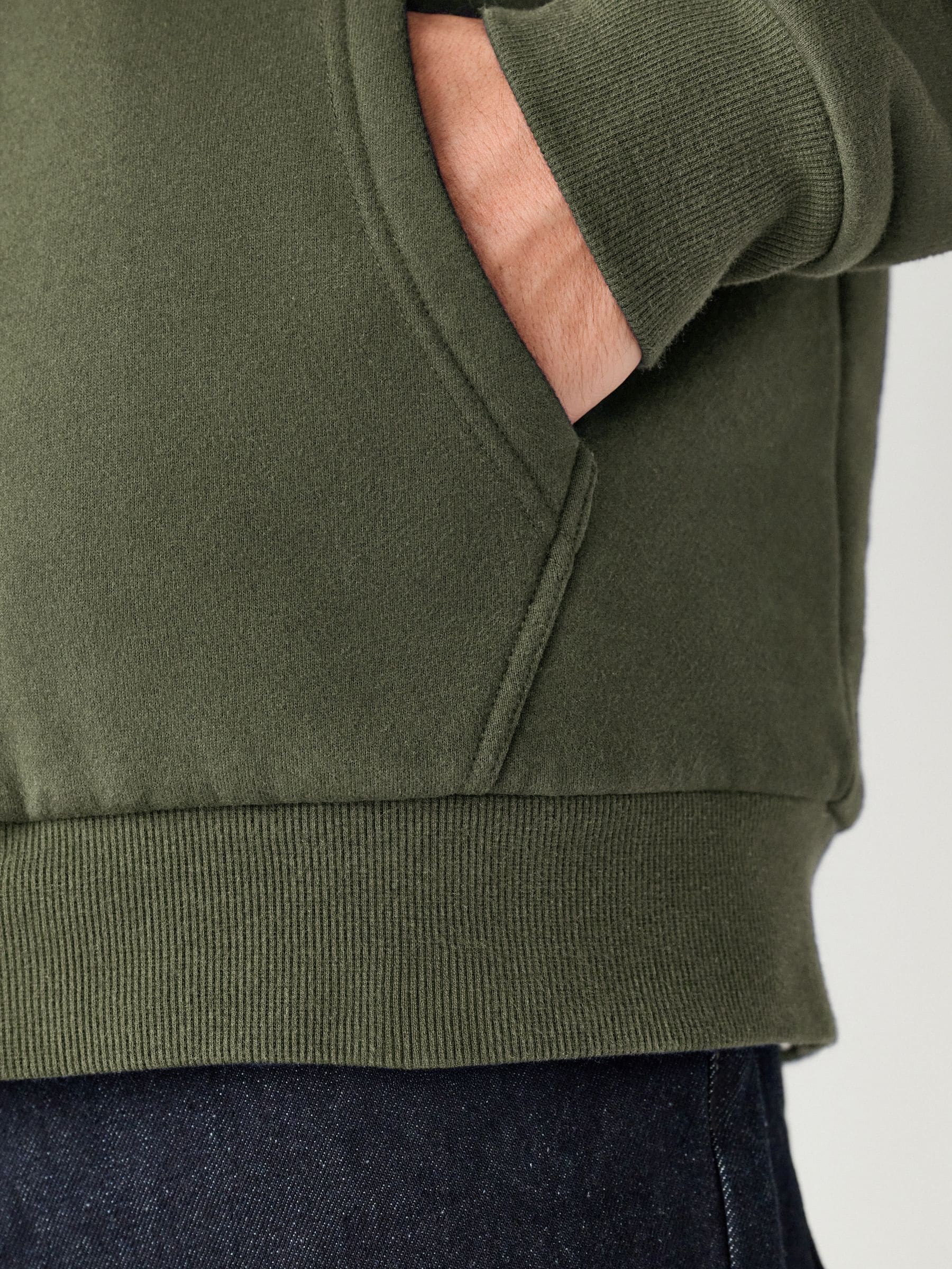 Buy Khaki Green Borg Fleece Lined Full Zip Hoodie from the Next UK
