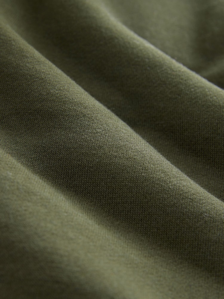 Khaki Green Borg Fleece Lined Zip-Up Hoodie - Image 5 of 5