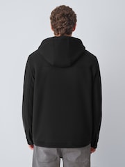 Black Hooded Borg Fleece Lined Shacket - Image 3 of 11
