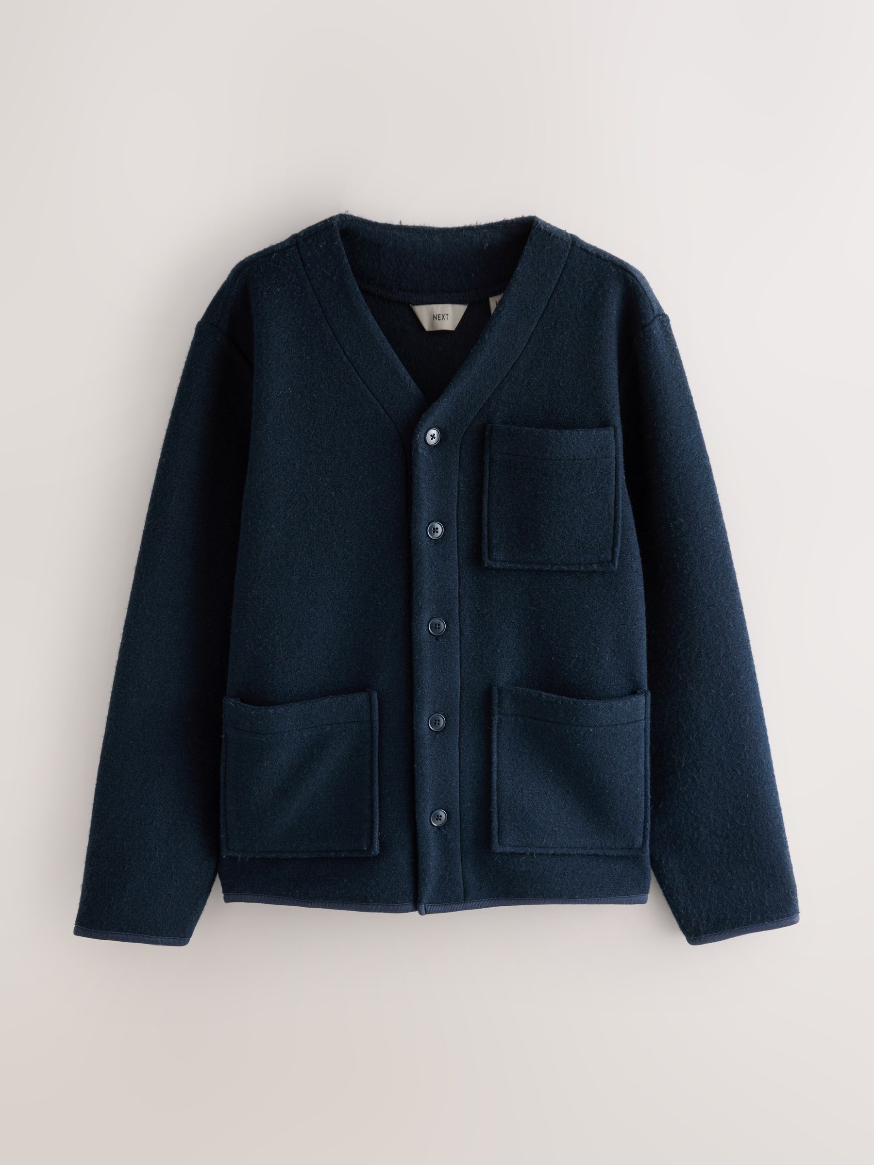 Buy Navy Blue Wool Look Fleece Cardigan from Next USA
