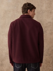 Purple Wool Look Quarter Zip Polo Top - Image 3 of 6