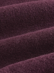 Purple Wool Look Quarter Zip Polo Top - Image 9 of 9