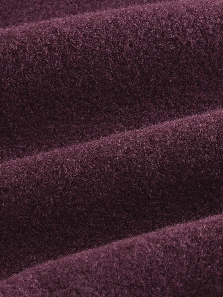 Violet - Wool Look Quarter Zip Polo Top - Imaginea 9 din 9 Violet - Wool Look Quarter Zip Polo Top - Imaginea 9 din 9