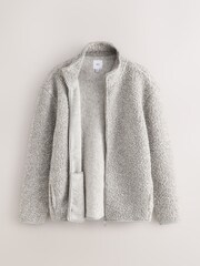 Grey Zip Through Funnel Neck Fleece - Image 2 of 4