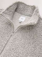 Grey Zip Through Funnel Neck Fleece - Image 3 of 4