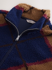 Navy Blue/Tan Brown Argyle - Reißverschlussjacke - Full Zip Printed Fleece - Bild 6 von 7