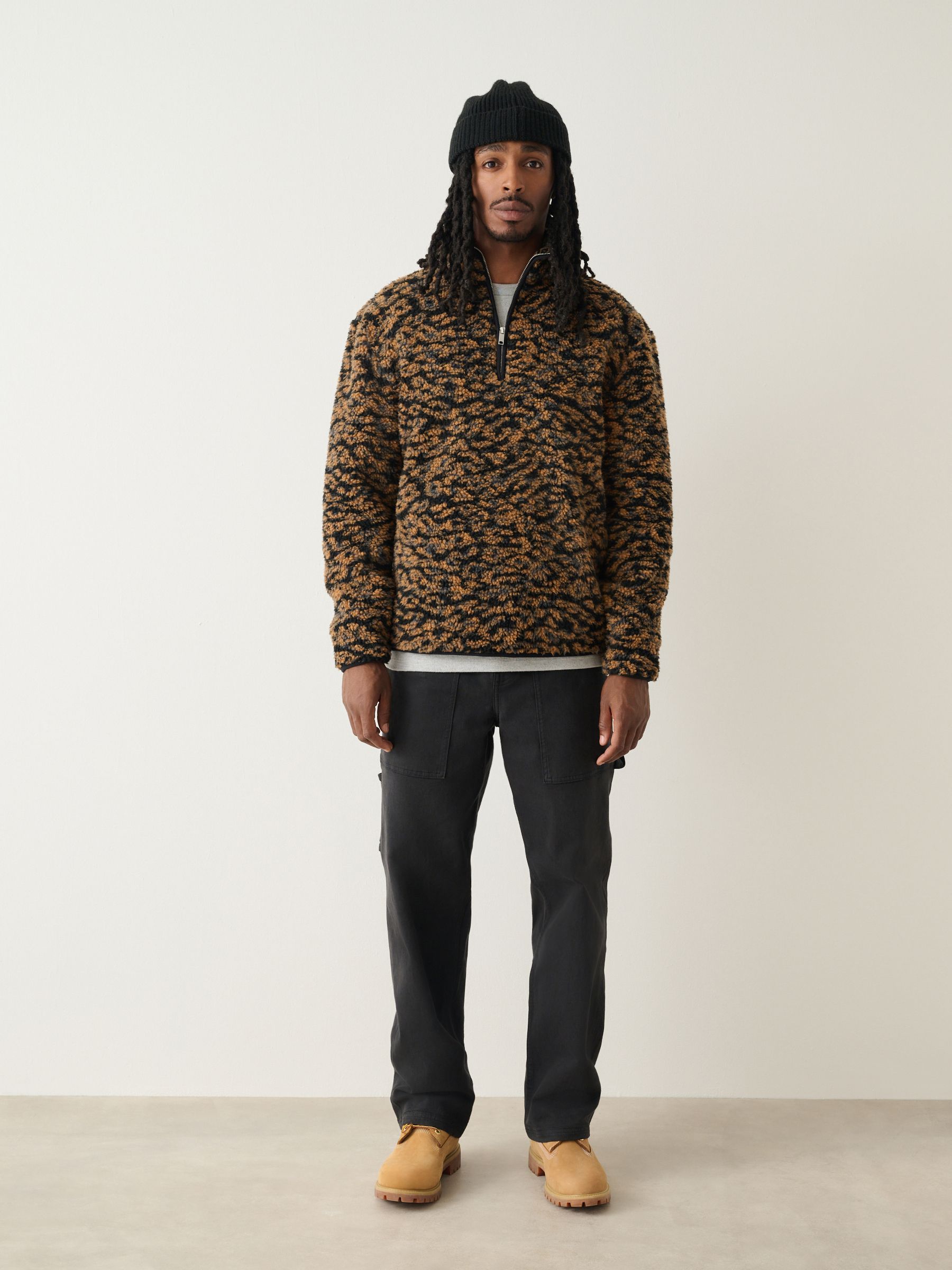 Buy Animal Zip Neck Printed Fleece from Next USA
