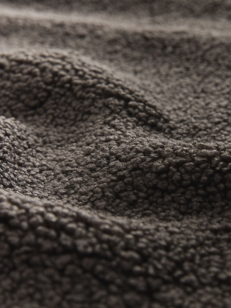 Chocolate Brown Corduroy Pocket Borg Quarter Zip Neck Funnel Fleece - Image 2 of 4 Chocolate Brown Corduroy Pocket Borg Quarter Zip Neck Funnel Fleece - Image 2 of 4