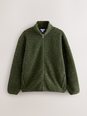Khaki Green Nep - Zip Through - Borg Fleece - Imagem 1 de 6
