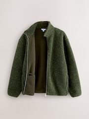 Khaki Green Nep - Zip Through - Borg Fleece - Imagem 2 de 6