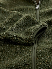 Khaki Green Nep - Zip Through - Borg Fleece - Imagem 5 de 6