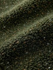 Khaki Green Nep Zip Through Borg Fleece - Image 8 of 11