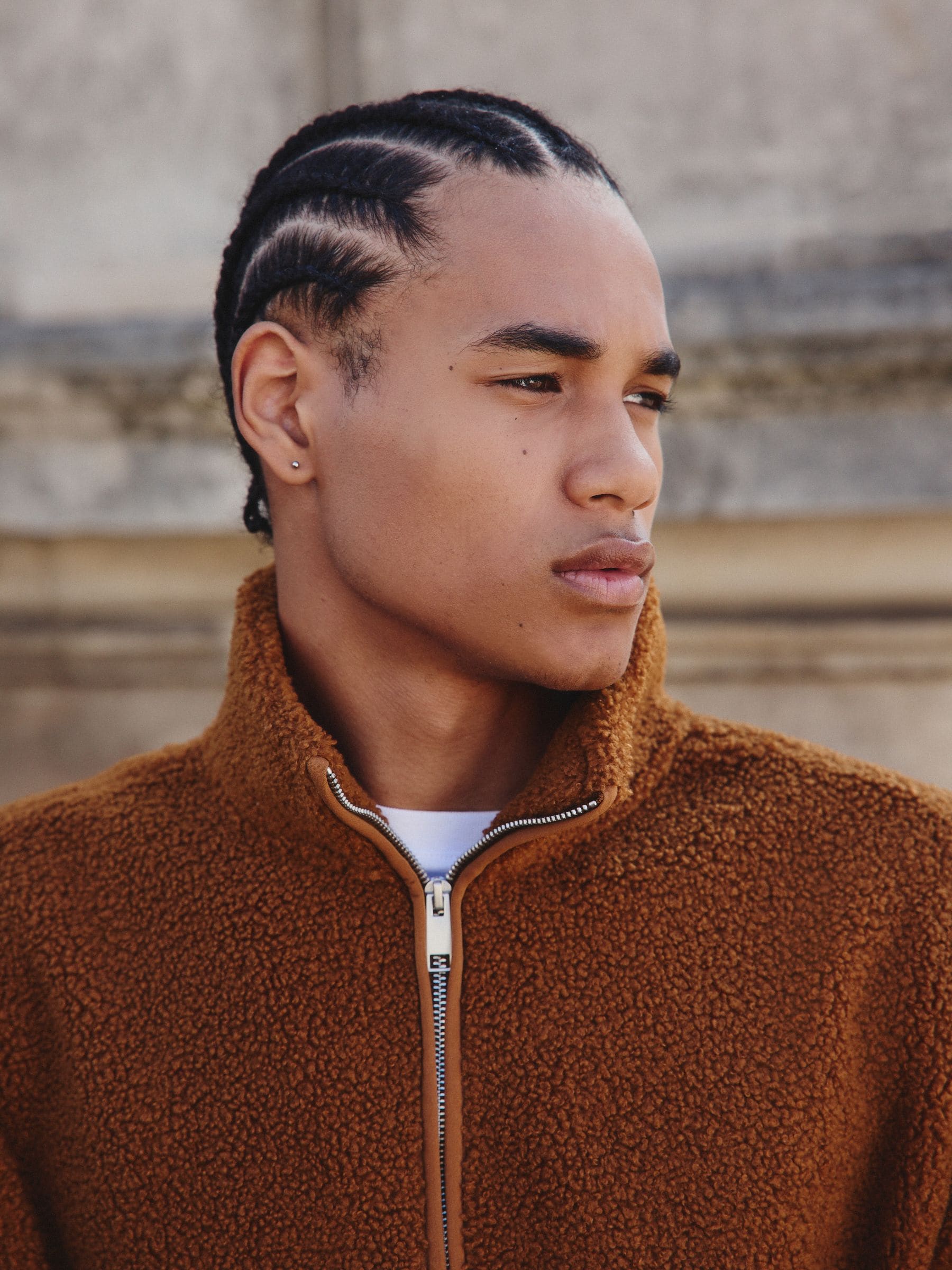 Buy Rust Brown Borg Quarter Zip Neck Funnel Fleece from Next USA