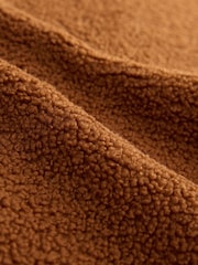 Rust Brown Borg Quarter Zip Neck Funnel Fleece - Image 8 of 8