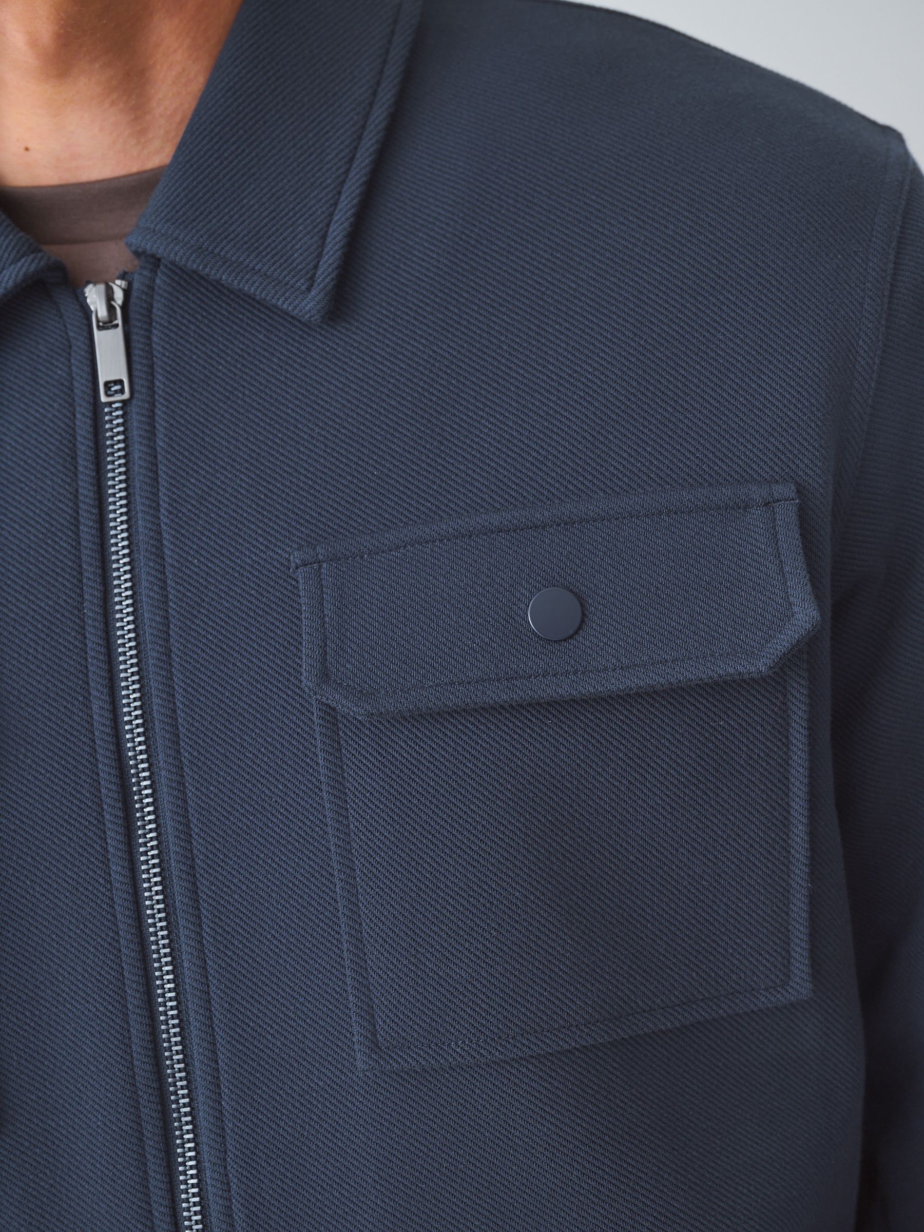 Buy Navy Blue Borg Fleece Lined Shacket from the Next UK online shop