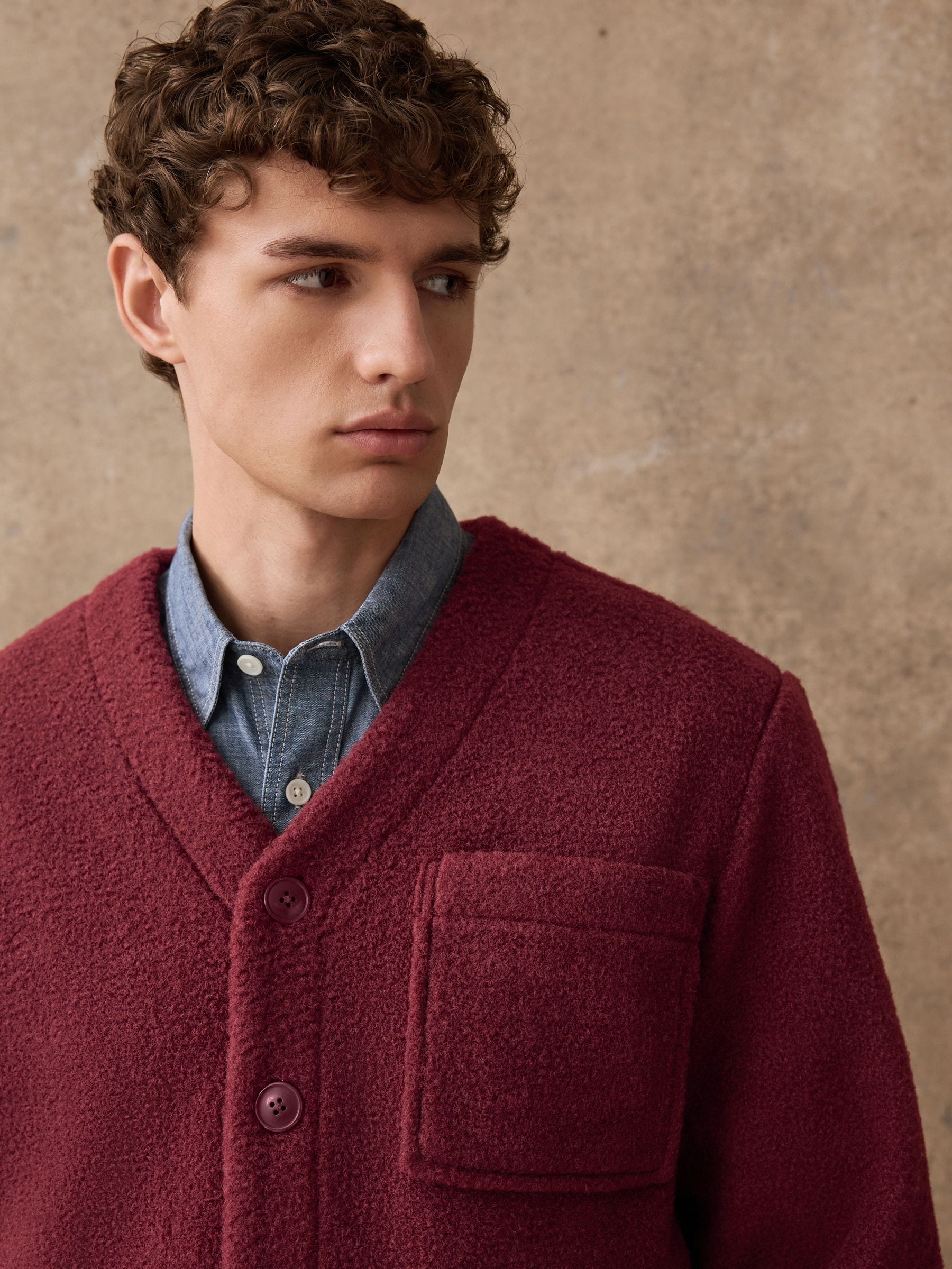 Buy Rust Brown Wool Look Fleece Cardigan from Next USA