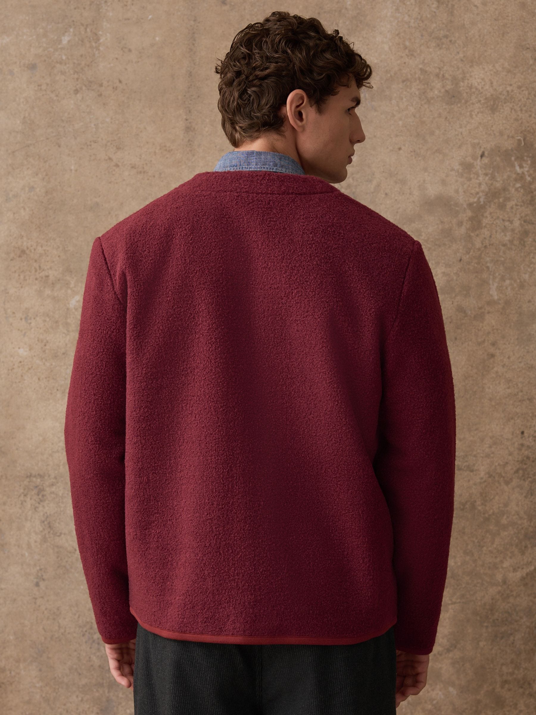 Buy Rust Brown Wool Look Fleece Cardigan from Next USA