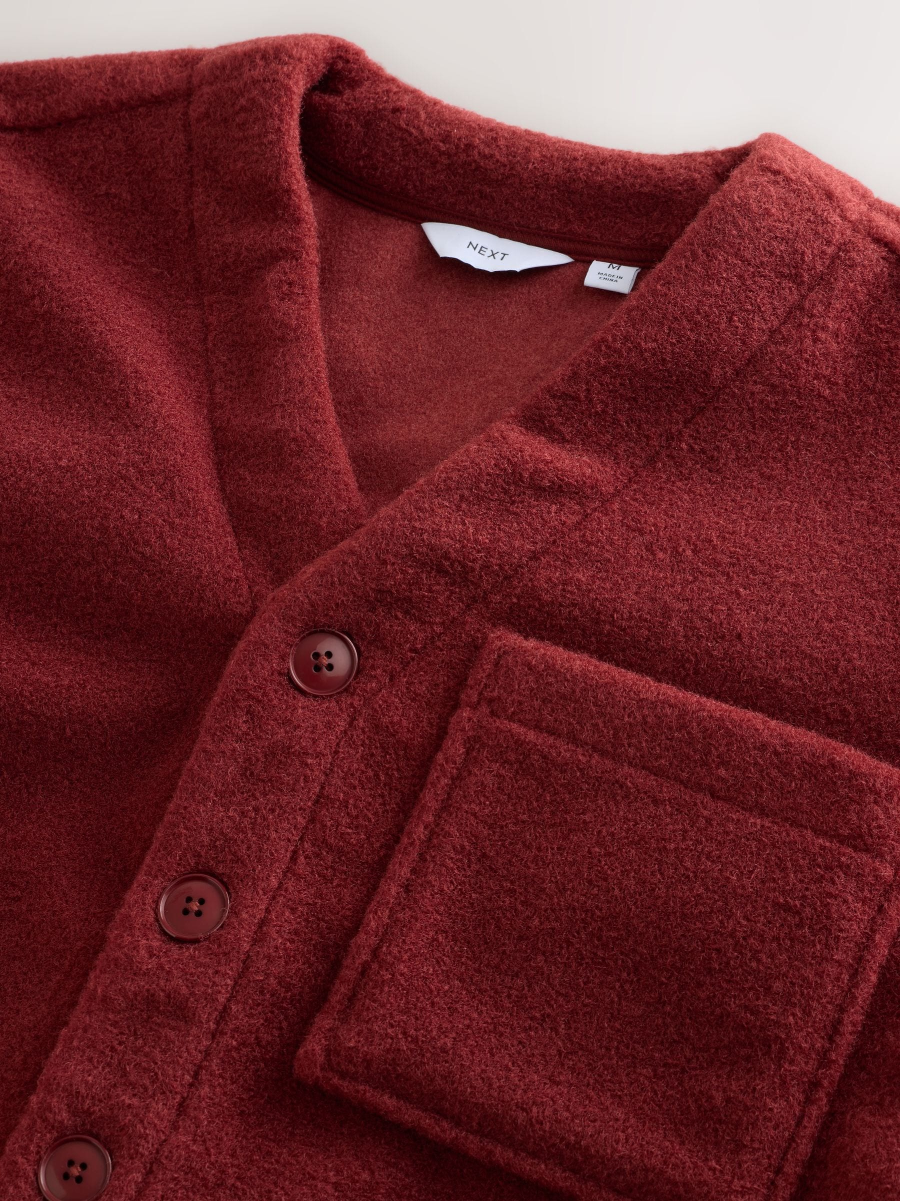 Buy Rust Brown Wool Look Fleece Cardigan from Next USA