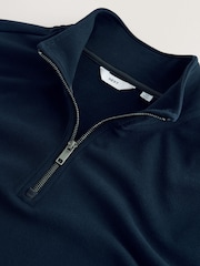 Navy Blue Soft Touch Quarter Zip Neck Fleece - Image 2 of 3