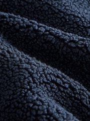 Navy Blue Borg Quarter Zip Neck Funnel Fleece - Image 7 of 8