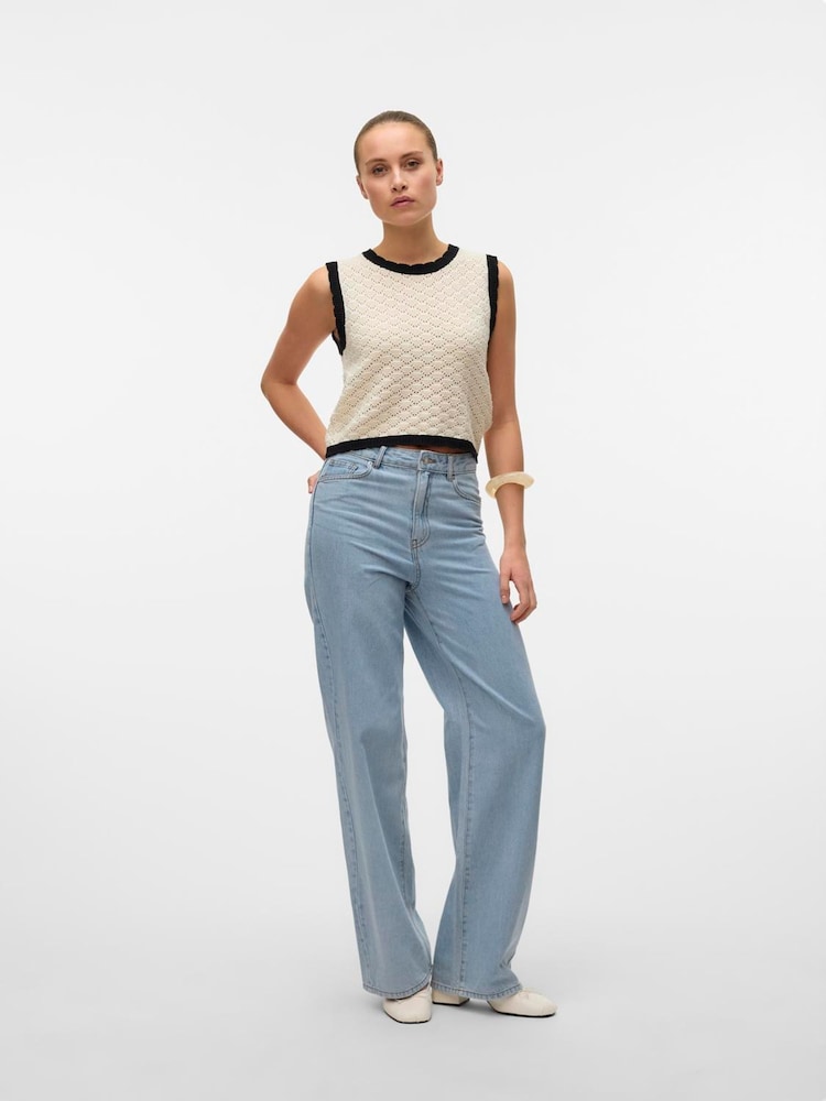VERO MODA Cream Knitted Vest Top - Image 3 of 4