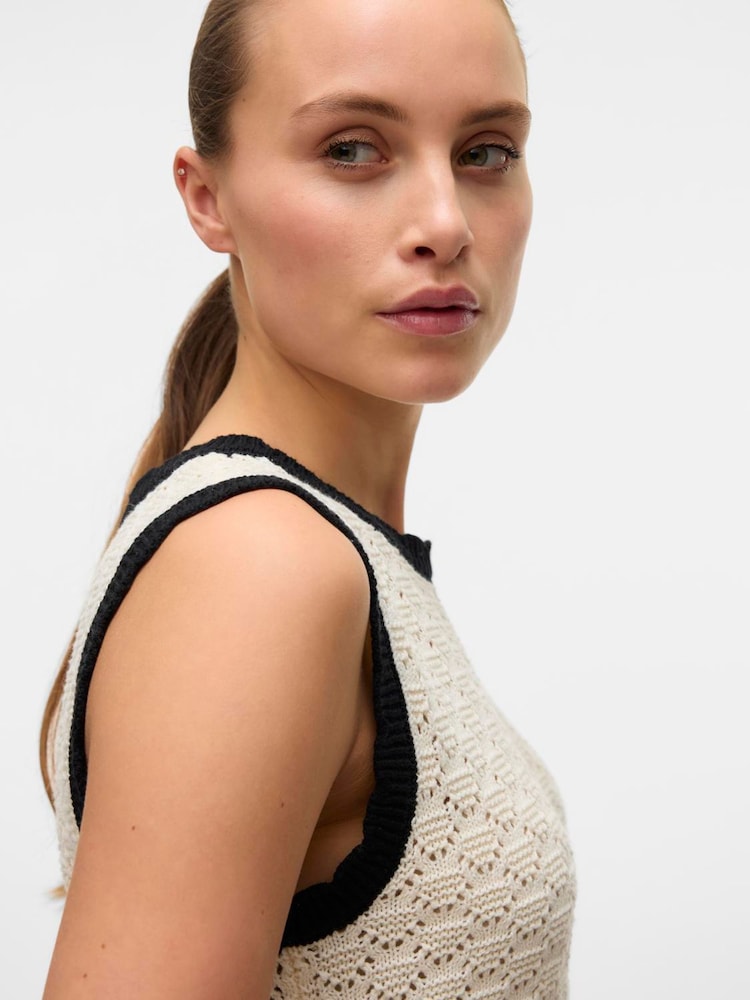 VERO MODA Cream Knitted Vest Top - Image 4 of 4
