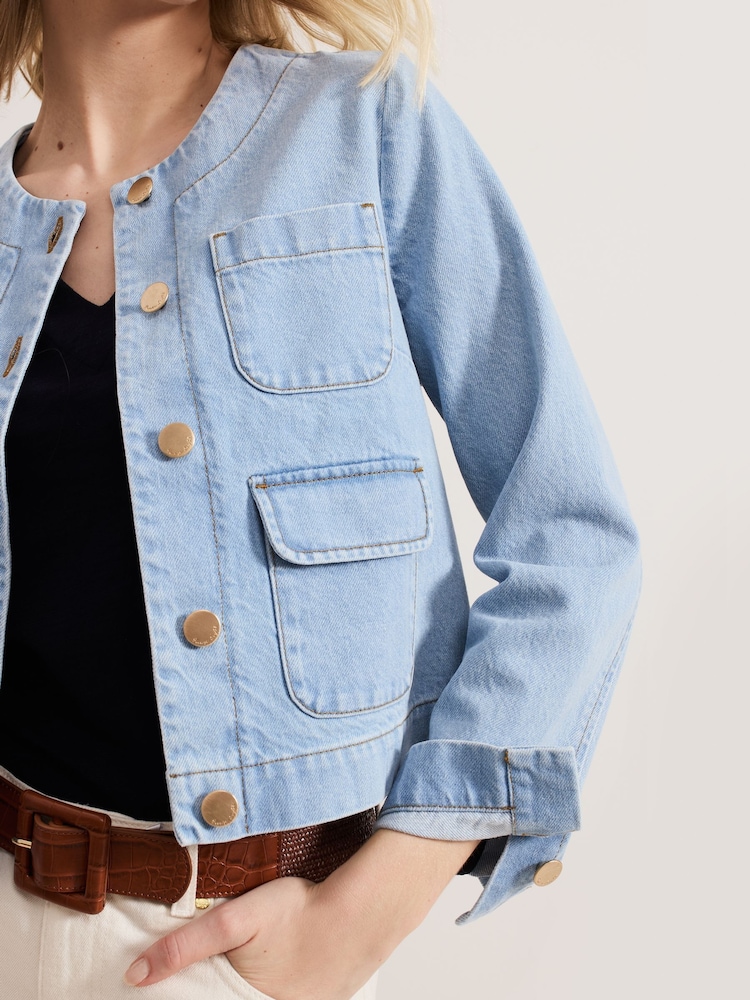 Phase Eight Blue 100% Cotton Ripley Denim Jacket - Image 4 of 6