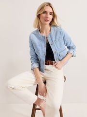 Phase Eight Blue 100% Cotton Ripley Denim Jacket - Image 5 of 6
