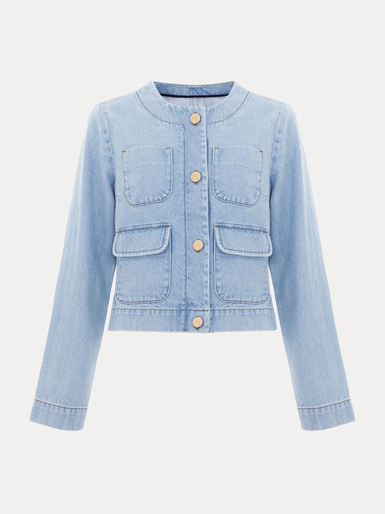 Phase Eight Blue 100% Cotton Ripley Denim Jacket - Image 6 of 6